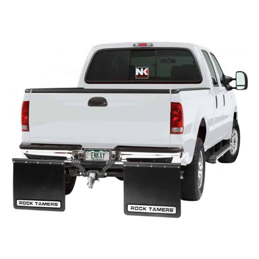 Clearview Rock Tamers 2” Hub Mudflap System Matte Black/Stainless Steel Trim Plates (Includes 1 X 850MM Mesh Insert)