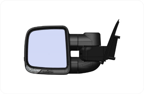 Clearview Compact Towing Mirrors Black Electric Toyota Prado 150 2017-Curr (Heat, Camera, Power Fold, BSM, Multi-Signal Electric)