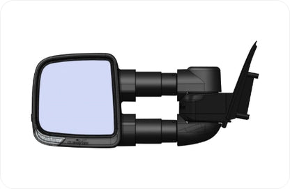 Clearview Compact Towing Mirrors Black Electric Toyota Prado 150 2017-Curr (Heat, Camera, Power Fold, BSM, Multi-Signal Electric)