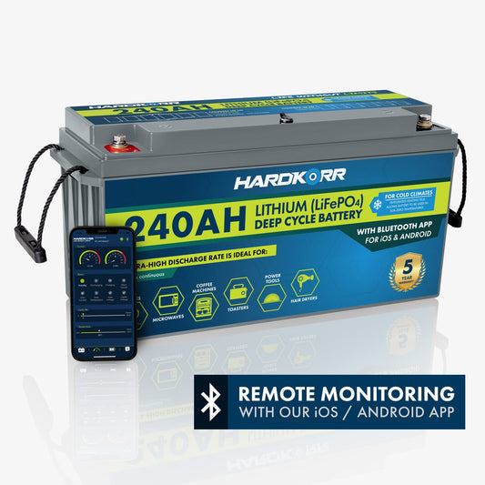 HardKorr 240AH Cold Climate Lithium (LIFEPO4) Deep Cycle Battery W/Bluetooth