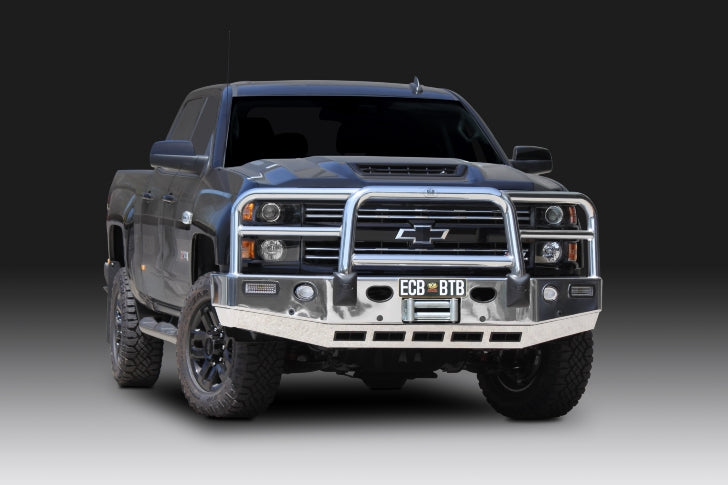 ECB Big Tube Bull Bar Winch Compatible with Bumper Lights - Chevrolet HSV Silverado