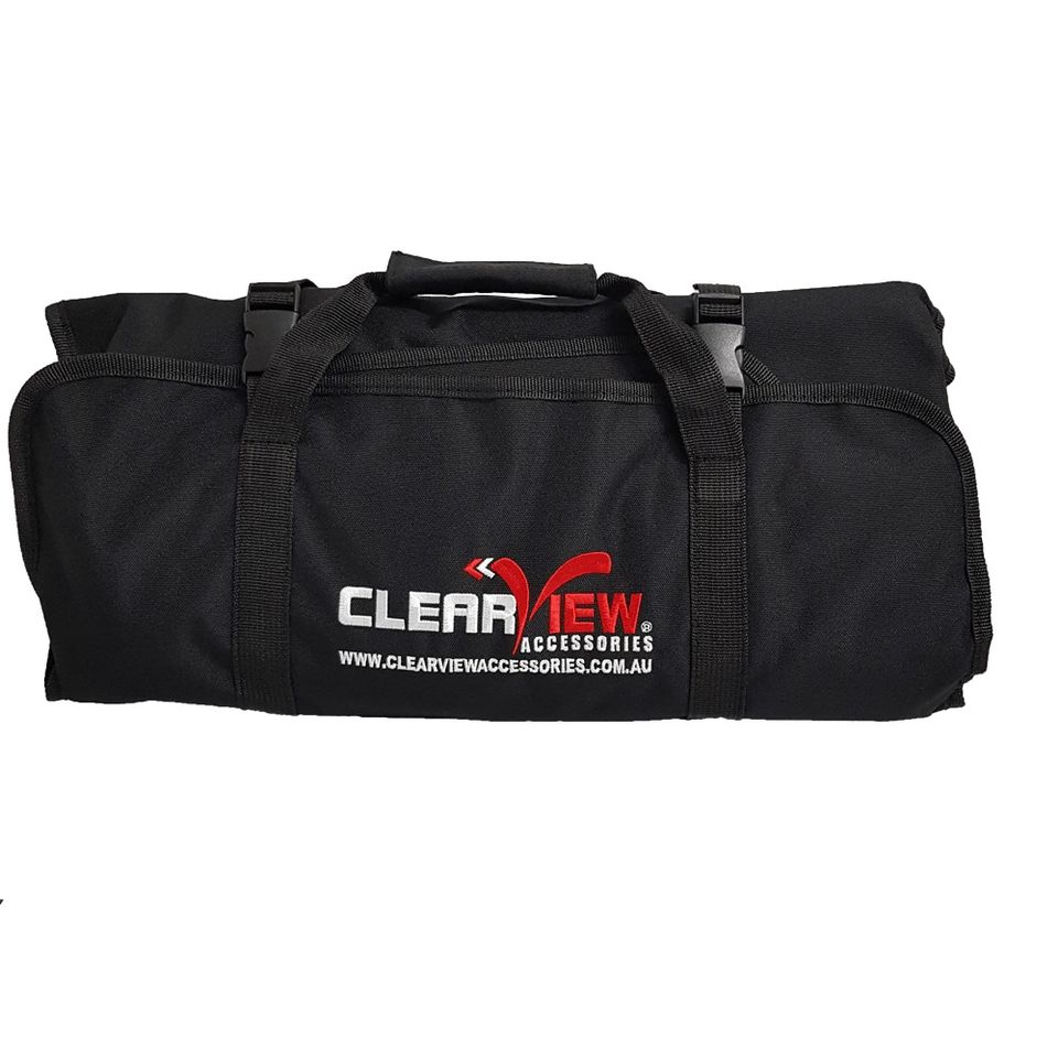 Clearview camping cutlery set folded in its storage bag
