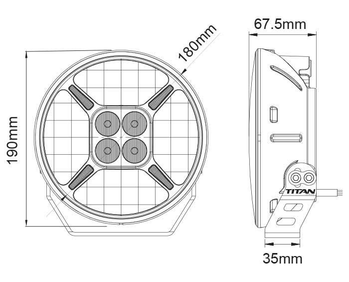 Titan 7" LED Driving Light - 60W Chrome Reflector with Park Function product image 3