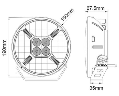 Titan 7" LED Driving Light - 60W Chrome Reflector with Park Function product image 3