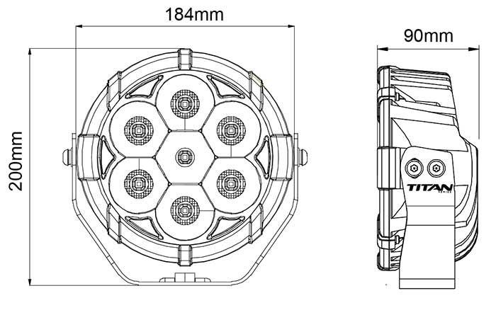Titan 7" LED Driving Light - 70W Chrome Spot Beam product image 3