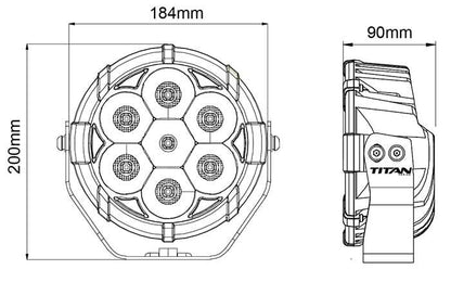 Titan 7" LED Driving Light - 70W Chrome Spot Beam product image 3