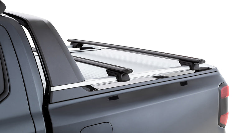 Ford Ranger Wildtrak P703 Vortex crossbars on raised tub rails – tub overview