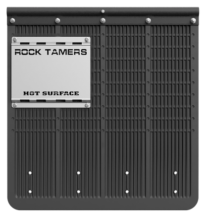 Rock Tamers heat shield fitted to the back of a mudflap