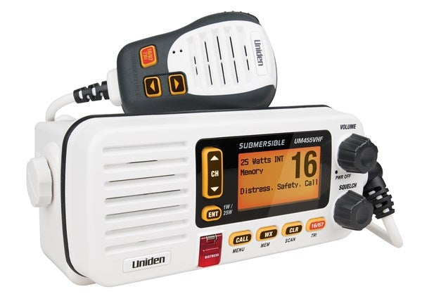 Uniden UM455VHF VHF In-Boat Marine Radio with Submersible Speaker Microphone