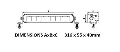 Roadvision 13” LED Light Bar Stealth S40 10-30V 12x3W 49W 3218lm Combo Beam TMT IP69K Distance - RBL4013SC, image 2